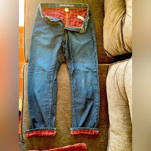 Eddie Bauer. Men’s straight leg legs with flannel lined